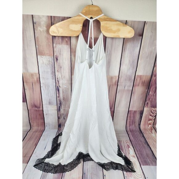 Alice‎ + Olivia Size XS X-Small Rav Black Lace-Trim Handkerchief-Hem Dress White - Picture 4 of 12